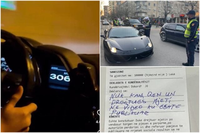 Postoi videon duke ecur me 305 km/h, shoqërohet në komisariat drejtuesi i “Lamborghinit”: Policia i bllokon mjetin