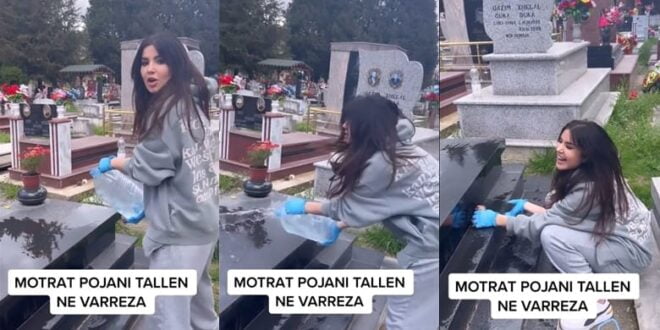 Cudira shqiptare! Megi Pojani dhe motrat e saj tallen mbi varrin e të afërmes