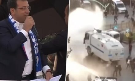 Arrestime për sulm ndaj kryetarit të Stambollit, demonstruesit e gjuajnë me gurë – policia përdor topa uji