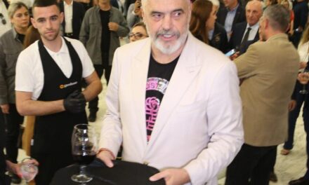 FOTOT: Rama shfaqet si kamarier me tabaka në dorë