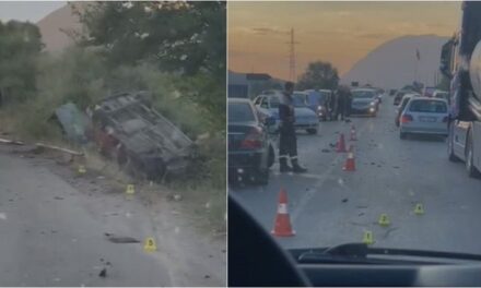 Aksident i trefishtë në aksin Korçë -Bilisht, disa të plagosur