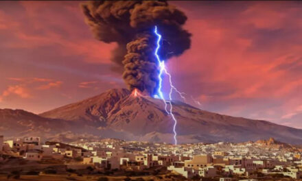 Video mbresëlënëse – rishfaqja e shpërthimit të vullkanit të Santorinit në 1600 para Krishtit.