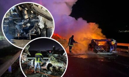 Benz-i goditi betonieren nga pas dhe shpërtheu menjëherë në flakë. Si ndodhi aksidenti tragjik që u mori jetën 4 të rinjve!