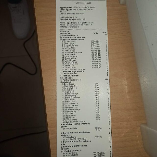Numërohet kutia e parë në mënyrë elektronike në Vorë me votim elektronik: PS 124 – PD 42