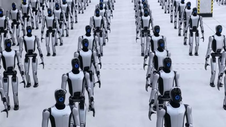 Video e prodhimit të parë masiv të robotëve humanoide