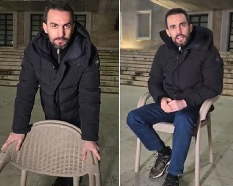 Adriatik Lapaj e gdhin në karrige para Kryeministrisë: Jam shkëndija që duhet t’i ndezë qytetarët